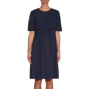 'S Max Mara‎ Corsaro Navy Blue Dress IT 44 (US 8) Cotton Nylon Technical Poplin